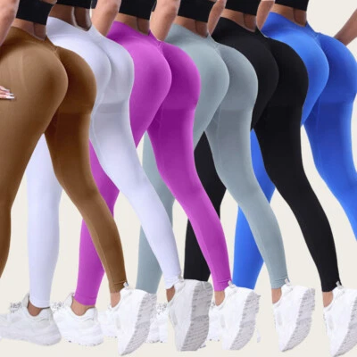 Leggings de yoga de entrenamiento corte bajo en V con espalda crujiente para mujer Foto 1 de 4