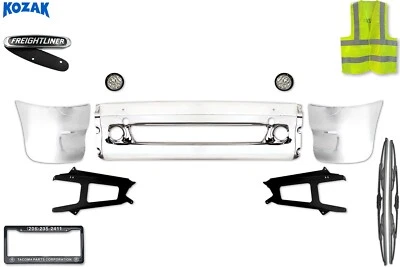 JUEGO DE PARACHOQUES ACERO Cromo Centro y Extremos Freightliner Columbia 2002-2012 Foto 1 de 4