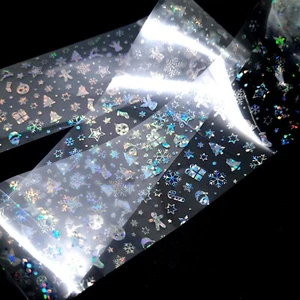 Silver Holo Christmas Nail Foil Nail Art Transfer Foil Sticker Decal, UK Seller - Picture 1 of 5