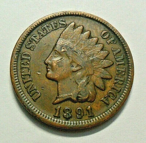 Centavo cabeza india 1891 P / Penny CULL **ENVÍO GRATUITO** - Imagen 1 de 2