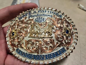 2024 Rope a Palooza Champion Heeler Trophy Belt Buckle Western Collectible - Picture 1 of 10
