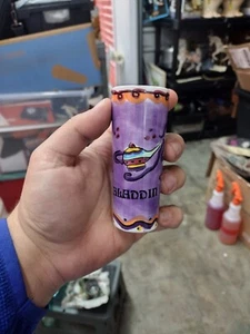 Very Rare Aladdin Las Vegas 4” Tall Double Shot Glass Hand Painted Purple - Picture 1 of 4