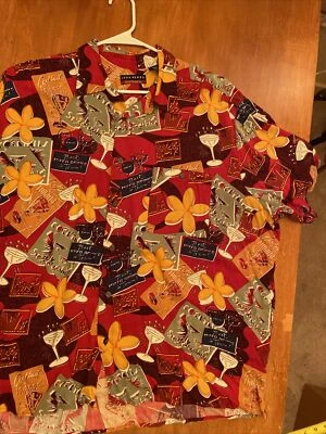 VIVA TROPICAL John Henry Hawaiian Party Luau Drinks Cocktails Shirt Mens XXL 2X - Image 1 of 4