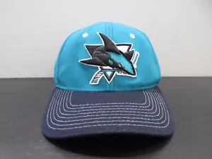 VINTAGE San Jose Sharks Hat Cap Fitted Adult Medium Green NHL Hockey Mens 90s - Picture 1 of 9