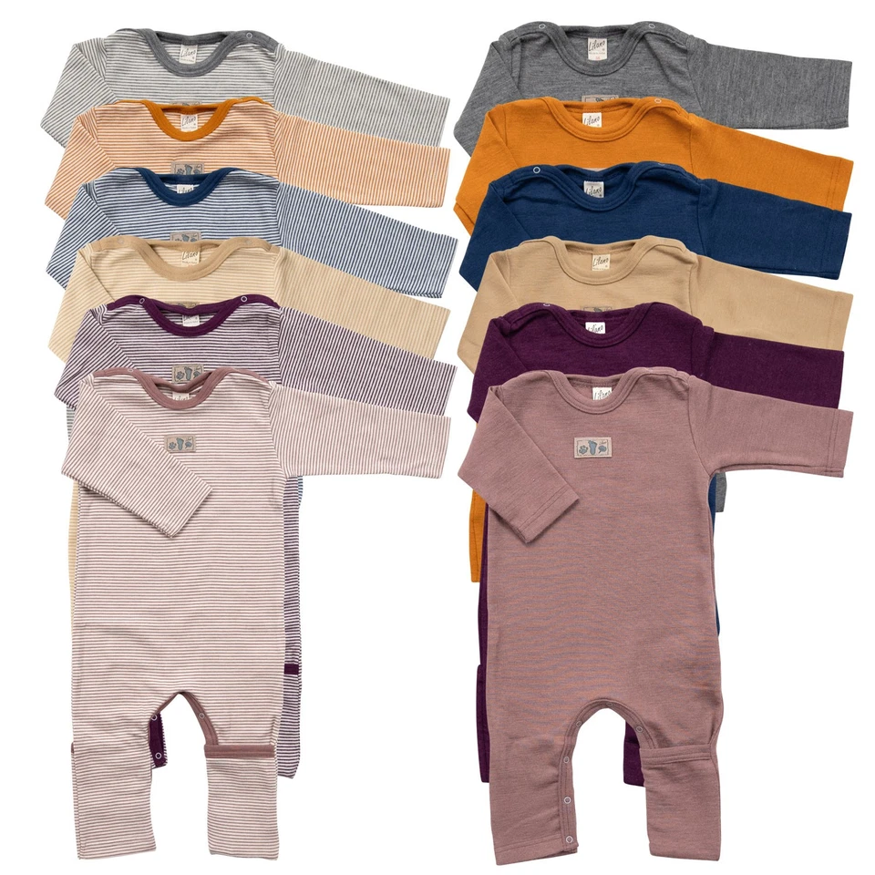 Tuta bambino Lilano con risvolto gamba lana merino/seta kbT, spessore 210 g/m² - Immagine 1 di 1