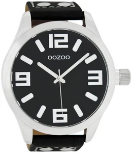 Oozoo XXL reloj de pulsera Basic Line con correa de cuero 52 mm negro / negro C1004 - Imagen 1 de 1