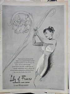 1946 Damen Lilie von Frankreich Gürtel BH Vintage Mode Kunst Werbung - Bild 1 von 1