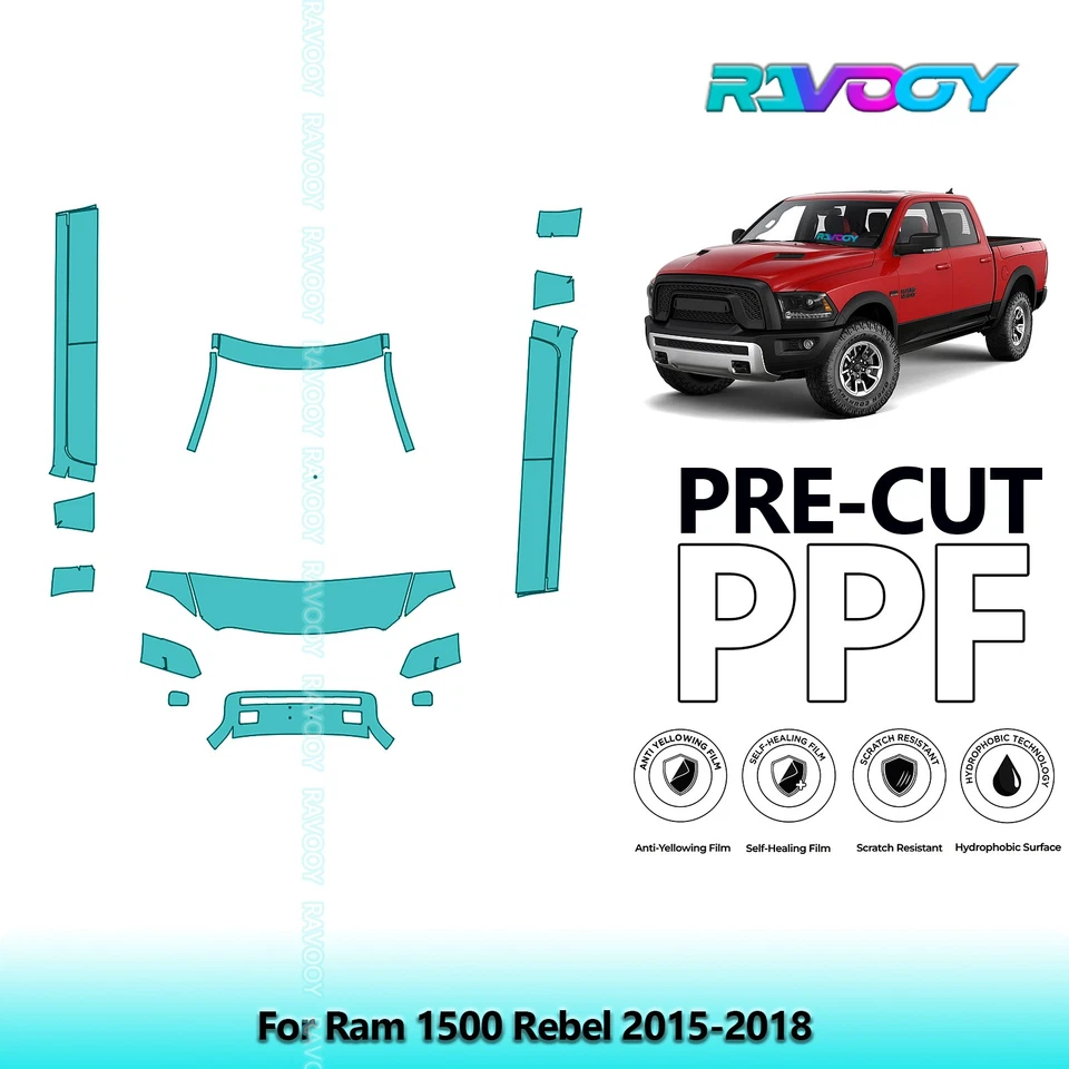 PreCut Paint Protection Film PPF For Ram 1500 Rebel 2015-2018 - Image 1 of 4