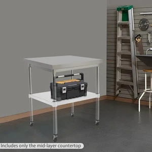 Unterregal für Arbeitstische Edelstahl verstellbar Unterständer Mehrzweckregal - Bild 1 von 17