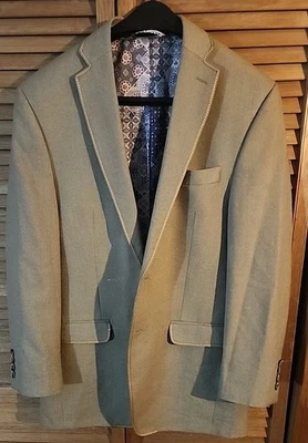 Van Heusen Studio Sport Coat 38R Olive Khaki/Tan Blend Contrasting Hand-Stitch - Image 1 of 4
