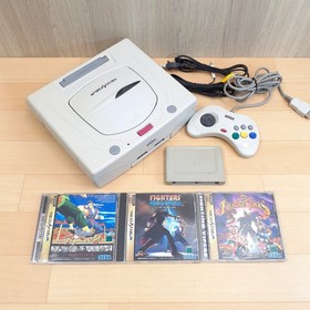Sega Saturn Japanese white console bundle with 3 games & memory cartridge tested