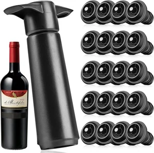 Wine Saver Pump With 20 Vacuum Stoppers, Wine Pump And Wine Vacuum Stopper, Wine - Picture 1 of 12