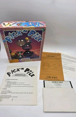 PICK'N PILE for the Commodore 64 C64/128 Complete in Box UBISOFT Rare Diskette  - Image 1 of 4