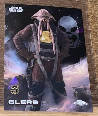 GLERB 2025 TOPPS CROMO STAR WARS DEBUT REFRACTOR NEGRO 2/10 SSP PARALELO ¡RARO!! Foto 1 de 3