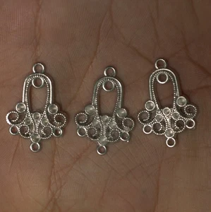 2 Pairs, Silver Earring Components 28x19mm - Picture 1 of 8