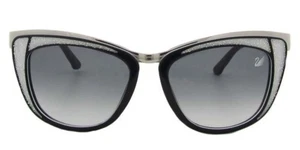 SWAROVSKI Diva SW61 05B Black/White Glitter Sunglasses 53-17-135 - Picture 1 of 2