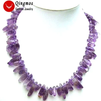 Gargantillas largas de amatista natural con rama de palo de 8*25 mm para mujer 18" nec5592 Foto 1 de 3