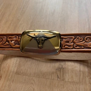  Chambers Belt Co. vintage buckle with belt Sz 30 - Picture 1 of 7