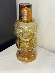 🔥Tiara / Indiana Glass Amber Jolly Mountaineer Tumble Up Decanter - Picture 1 of 11