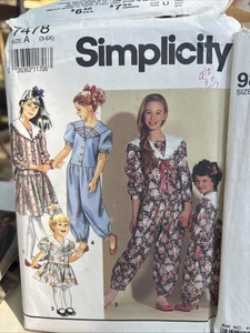 Vintage Children’s Patterns Simplicity 7478 Size 3-6x, 9843 Size 4-12 - Picture 1 of 4