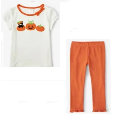 NWT Gymboree Lil Pumpkin 2pc  Kitty & Pumpkin Top, Orange Leggings Sz: 2T - Image 1 of 3