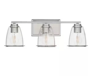 HDC Brooke Park 24 in. 3-Light Polished Nickel Industrial Bathroom Vanity Light - Picture 1 of 14