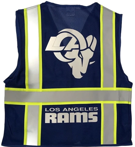 🏈 LOS ANGELES RAMS 🏈 BLUE REFLECTIVE SAFETY VEST W/SILVER REFLECTIVE LOGO🚧 Cover