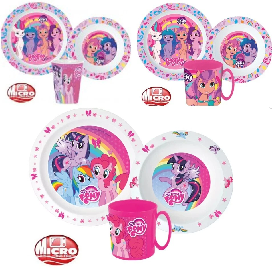 My Little Pony Children's Dishes Set 3 PC Breakfast Set Geschirrset Microwave - Image 1 of 1