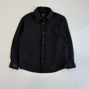 Men's Apc Black Wool Shirt Button Front Morocco Polywool Size Medium - Picture 1 of 7