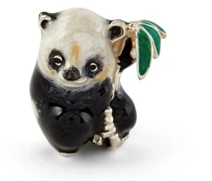 Saturno Sterling Silver and Enamel Panda - Fully Hallmarked - Picture 1 of 2