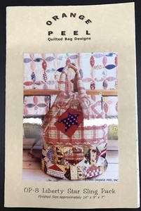 Orange Peel LIBERTY STAR Quilted Sling Pack Pattern, Size 14" x 9" x 7" (RF709) - Picture 1 of 3