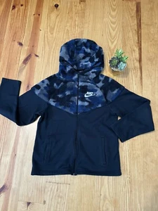 Nike Boys Sportswear Full Zip Camo Sherpa Fleece Hoodie CU8942-010 Size YXL - Picture 1 of 8