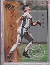 Cal Ripken Jr. 1995 Leaf Insert Great Gloves Card # 14 of 16 Orioles