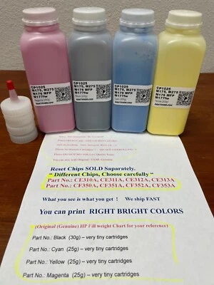 (200g x 4) Toner Refill for HP Color Laser CP1025, M175, M275, M176n, M177fw - Image 1 of 4