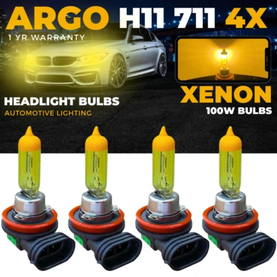 H11 Xenon Yellow Amber Front Fog Light 100w 711 PGJ19-2 DRL Headlight Bulbs - Image 1 of 4