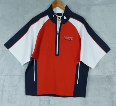 FootJoy Mens Medium 1/2 Zip Red Pullover Golf Jacket Myrtle Beach Golf Trip 25 - Image 1 of 4