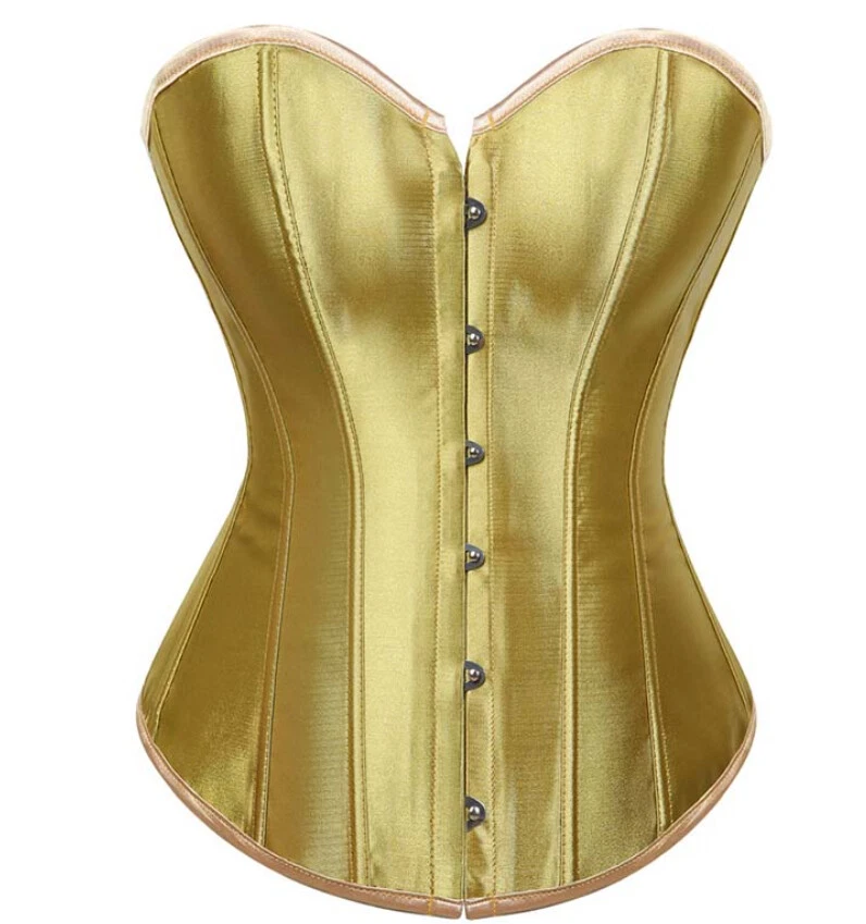 Corsé sobre busto Bustiers satinado mujeres Prendas para el torso con cordones Lencería gótica Mujeres S-6XL Foto 1 de 4