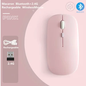 Rechargeable Wireless Bluetooth Mouse 2.4G USB Mice For Android Windows - Picture 1 of 4