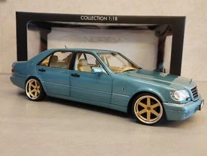 Mercedes S S500 W140 Tuning 19" *Giro* Turchese Turchese 1:18 NOREV "NUOVO"NEW - Foto 1 di 17