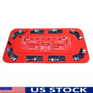 3-in-1 Portable Casino Tabletop Poker Blackjack Craps Game Night Accessories New - Picture 1 of 11