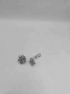 EARRINGS Clip On Silver-tone Rhinestones - Picture 1 of 2