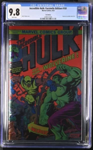Incredible Hulk: Edición Facsímil #181 CGC 9.8 Variante de Lámina en Mano Wolverine - Imagen 1 de 2