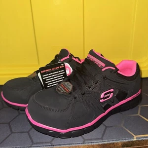 Skechers Mujer Trabajo Sinergia Sandlot Seguridad Puntera Deslizante 76553 bkpk - Imagen 1 de 8