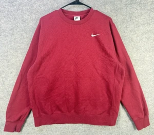 Nike Sweatshirt Men's Large Red corner Swoosh Pullover Longsleeve - Picture 1 of 8