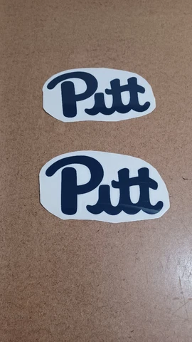 Pitt Panthers  full size football helmet decals 20 mils (Navy/White) Cover