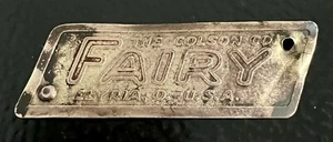 Antikes Feen-Dreirad massives Messingschild, 3" breit, Colson Co Elyria OH - Bild 1 von 7