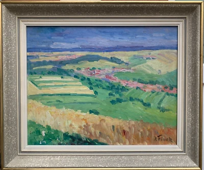 JEAN FINCK (1897-1968) HSP SUPERBE VUE DU VAL DE MODER ALSACE VERS 1950 SIGNEE - Photo 1/4