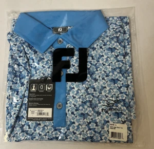 Footjoy Print Lisle Blue/White Logo Blem Top Size Men's Large NEW WITH TAGS - Picture 1 of 3