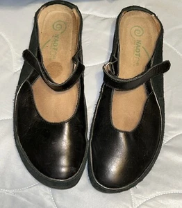 NAOT Women’s Size 10 US Shoes EU 41 Black Leather Mary Jane Mules Hook Loop - Picture 1 of 8