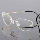 Cat Eye Rimless Memory Titanium Multifocal Progressive Addition Reading Glasses